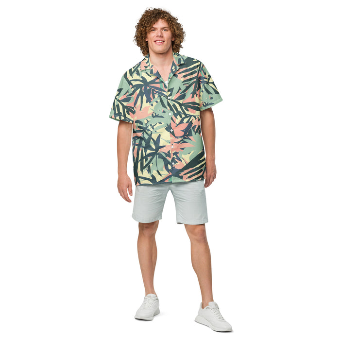 Unisex button shirt - Summer jungle fever camo pastel design
