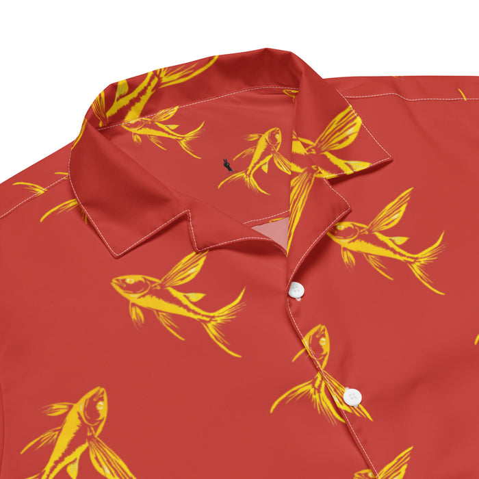 Flying fish pattern - Unisex button down shirt - summer shirt - Fish pattern