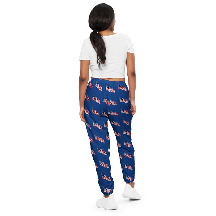 Unisex track pants - American flag waving - Patriotic pants - Stars and stripes pants - workout pants - casual wear