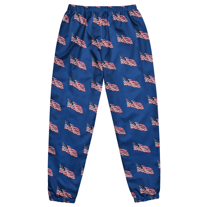 Unisex track pants - American flag waving - Patriotic pants - Stars and stripes pants - workout pants - casual wear