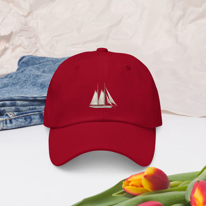 Dad hat with Schooner sailboat design