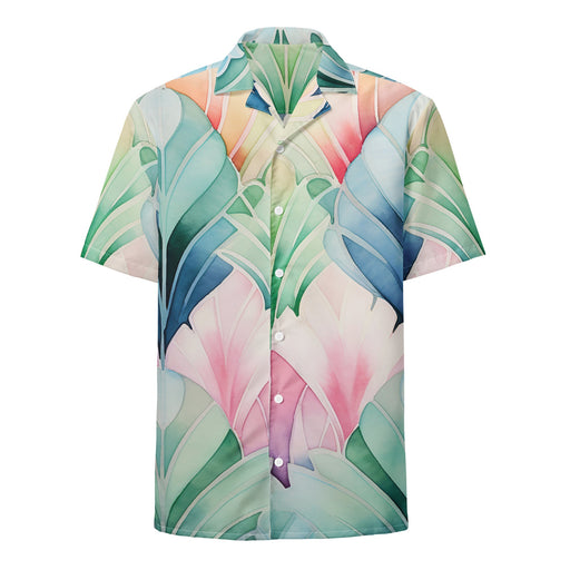 Colorful pastel summer button down shirt. Unisex button shirt - FREE SHIPPING! - Vermont Country Digital