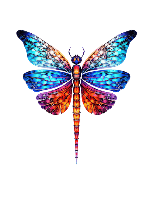 Dragonfly - Psychedelic dragonfly in color. PNG, SVG, JPG images for download. - Vermont Country Digital