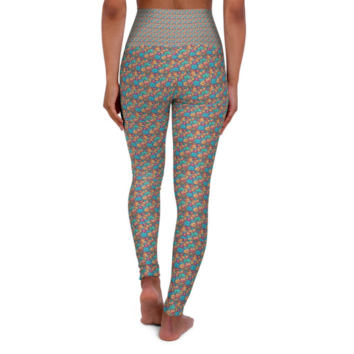 Fall Flio pattern design - Woman's High Waisted Yoga Leggings (AOP) - Vermont Country Digital