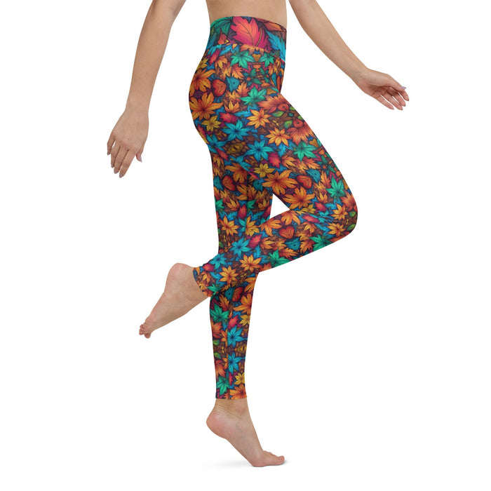 Fall Folio pattern design - Woman's Yoga Leggings - Vermont Country Digital