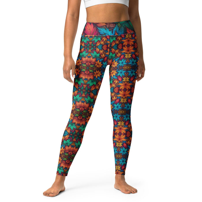 Fall Folio pattern design - Woman's Yoga Leggings - Vermont Country Digital
