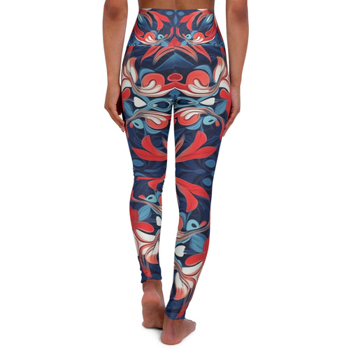 Floral fusion yoga - Woman's High Waisted Yoga Leggings (AOP) - Vermont Country Digital