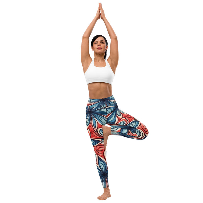 Floral tradition pattern - Woman's Yoga Leggings - Vermont Country Digital