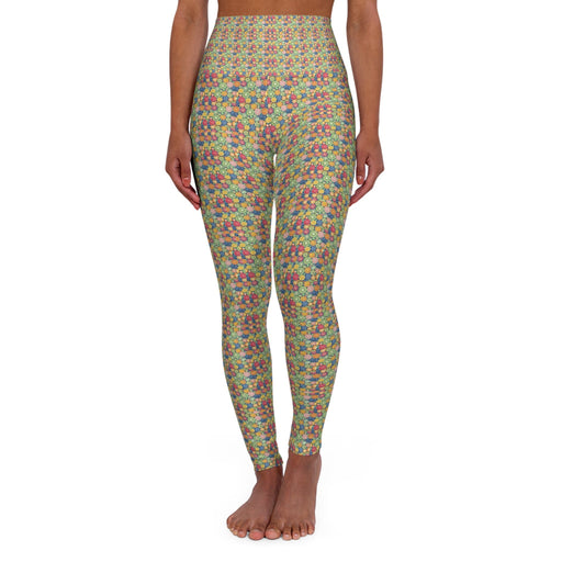 Fringing on fruit pattern - Womans High Waisted Yoga Leggings (AOP) - Vermont Country Digital