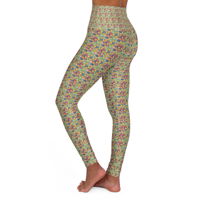 Fringing on fruit pattern - Womans High Waisted Yoga Leggings (AOP) - Vermont Country Digital