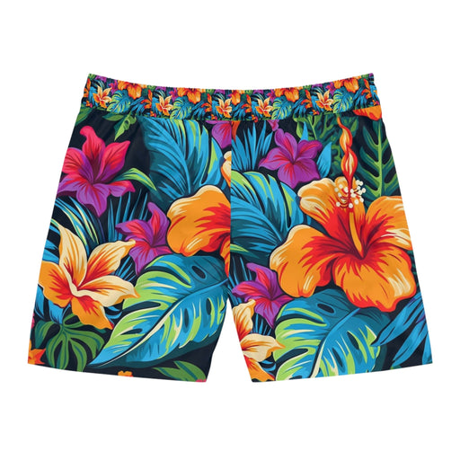 Hawaii joy tropical flower Men's Mid-Length Swim Shorts (AOP) - Vermont Country Digital