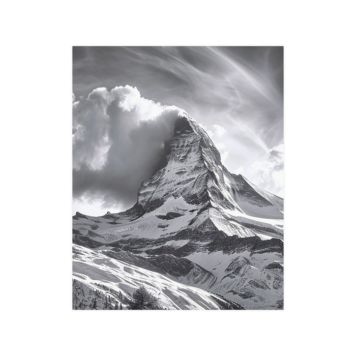 Matterhorn in dramatic digital image - Satin Poster (210gsm) of the majestic Matterhorn peak. - Vermont Country Digital