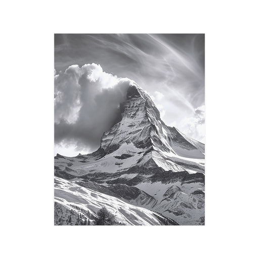 Matterhorn in dramatic digital image - Satin Poster (210gsm) of the majestic Matterhorn peak. - Vermont Country Digital