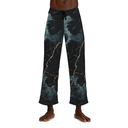Men's Pajama Pants - All over print - Lightning at night design - Loose fit clothing - Vermont Country Digital