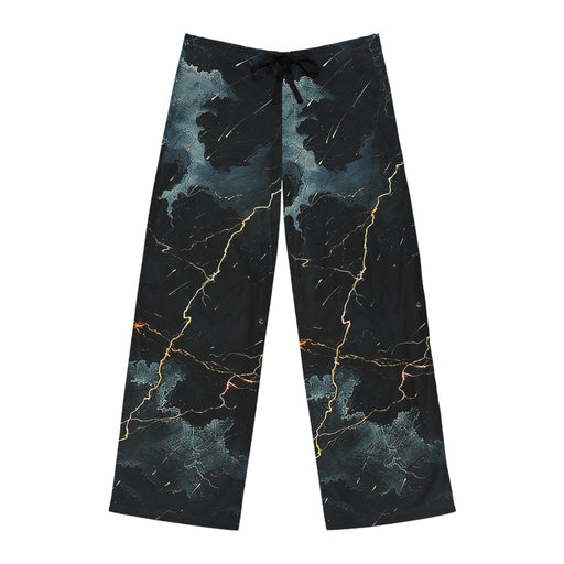 Men's Pajama Pants - All over print - Lightning at night design - Loose fit clothing - Vermont Country Digital
