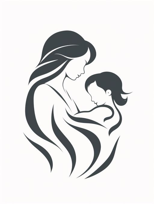 Mother and child stencil - Maternity image of mother with child. Minimalist. PNG, JPG, SVG - Vermont Country Digital