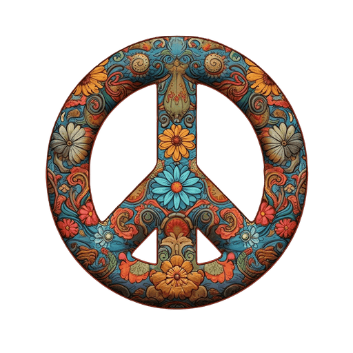 Peace sign image - Circle peace sign made in floral design. - Vermont Country Digital