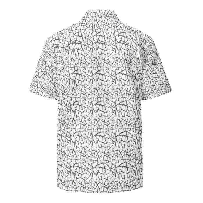 Unisex button shirt - Cracked psyche pattern. Summer casual dress shirt. Surreal patterns series. - Vermont Country Digital