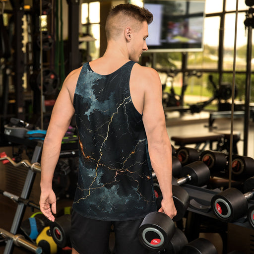 Unisex Tank Top - Night lightning design - workout shirt - gym shirt - anytime shirt - Vermont Country Digital
