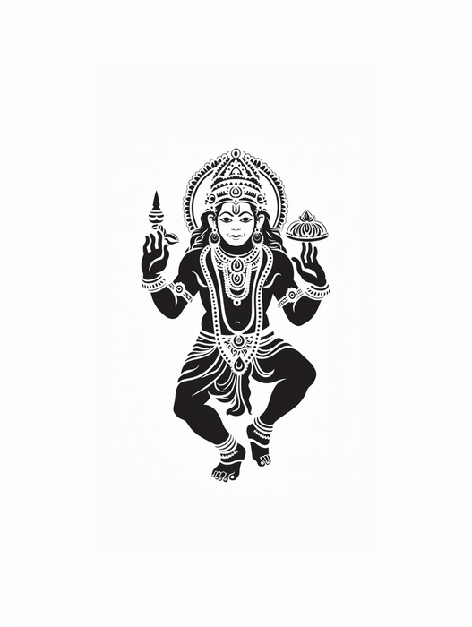 Hanuman in stencil - generative image for art, graphic design, wall art, crafts, commercial. PNG, JPG, SVG images for download
