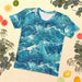 Women's T - shirt - Cool water surf design. Light t - shirt, cool blue water vibes for hot summer days. - Vermont Country Digital