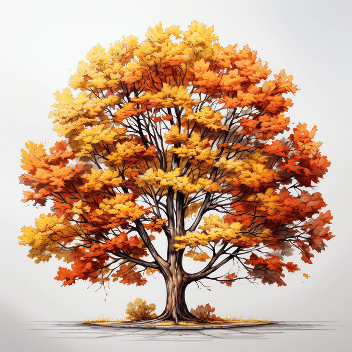 3 Autumn Maple Trees - JPG and PNG - Vermont Country Digital