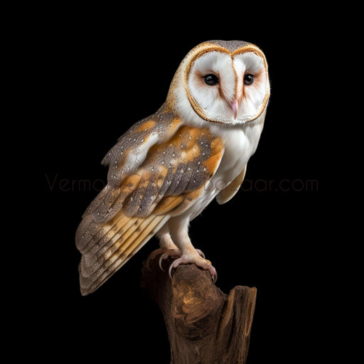 Barn Owl -A Barn owl sits atop his perch. - Vermont Country Digital