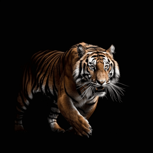 Bengal Tiger- Image if Tiger stealthily moving along. - Vermont Country Digital
