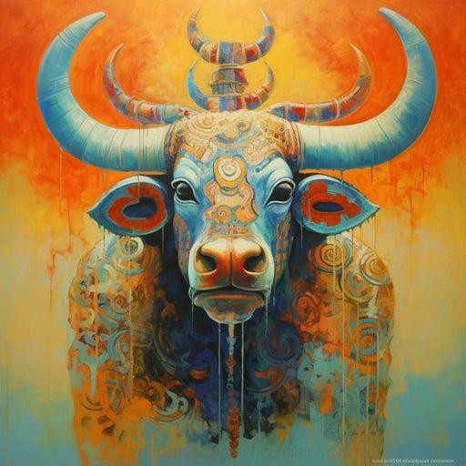 Brahman Mystic Cow - Surreal image of Brahmin cow head with nuance. - Vermont Country Digital
