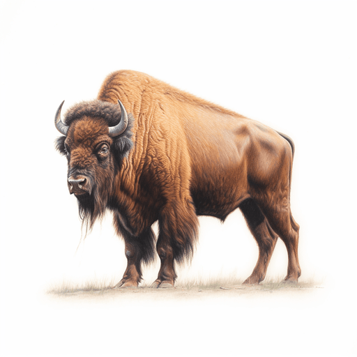 Buffalo - Buffalo image on white. Bison images. Ai art download - Vermont Country Digital