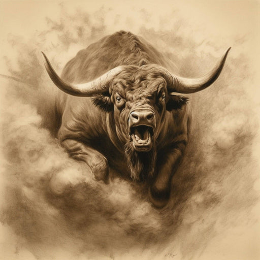 Bull in sepia - Single Image Digital Download of painting of bull in sepia - Vermont Country Digital