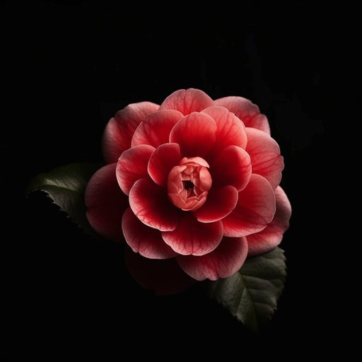 Camellia -AI image of a Camellia flower set alone on dark canvas. - Vermont Country Digital