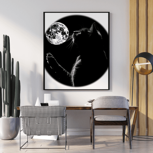 Cat and moon - digital image of cat and moon for download - Vermont Country Digital