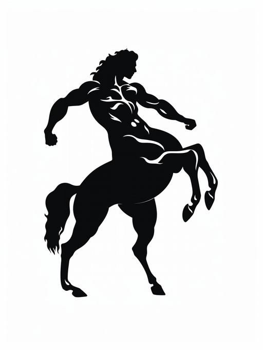 Centaur - Black white silhouette stencil of Centaur, Mythical Centaur. PNG, SVG, JPG images - Vermont Country Digital