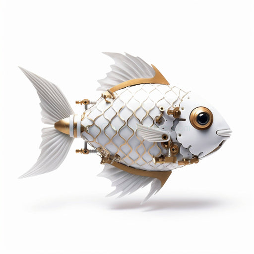 Dystopian Fish - Mechanical dystopian white fish. - Vermont Country Digital