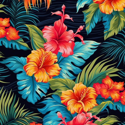 Flower patterns - AI Digital Image of tropical flower pattern - Vermont Country Digital