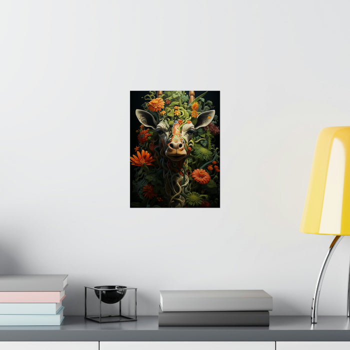 Giraffe image art for printing. Giraffe in truly exotic style - Matte Vertical Posters - Vermont Country Digital