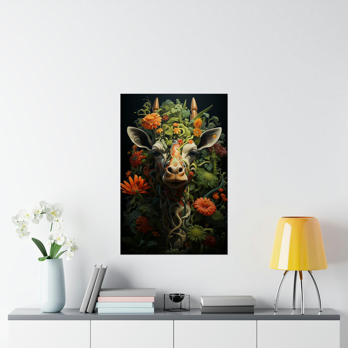 Giraffe image art for printing. Giraffe in truly exotic style - Matte Vertical Posters - Vermont Country Digital