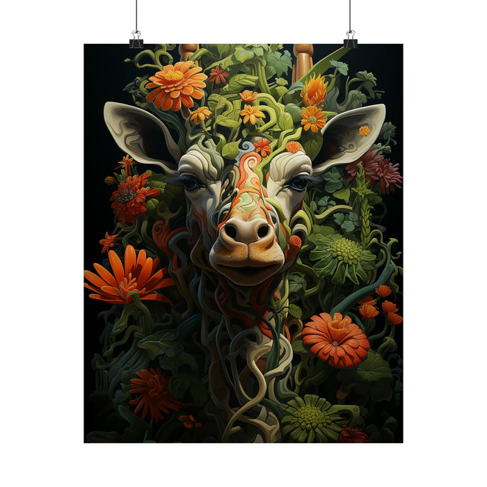 Giraffe image art for printing. Giraffe in truly exotic style - Matte Vertical Posters - Vermont Country Digital