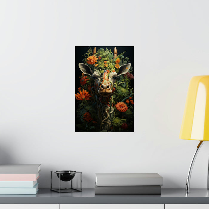 Giraffe image art for printing. Giraffe in truly exotic style - Matte Vertical Posters - Vermont Country Digital