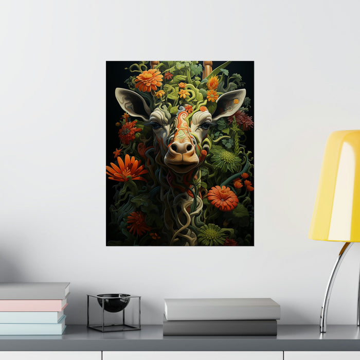 Giraffe image art for printing. Giraffe in truly exotic style - Matte Vertical Posters - Vermont Country Digital