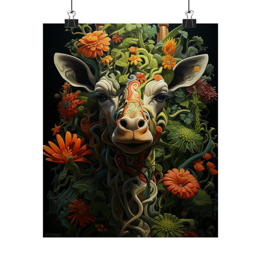 Giraffe image art for printing. Giraffe in truly exotic style - Matte Vertical Posters - Vermont Country Digital