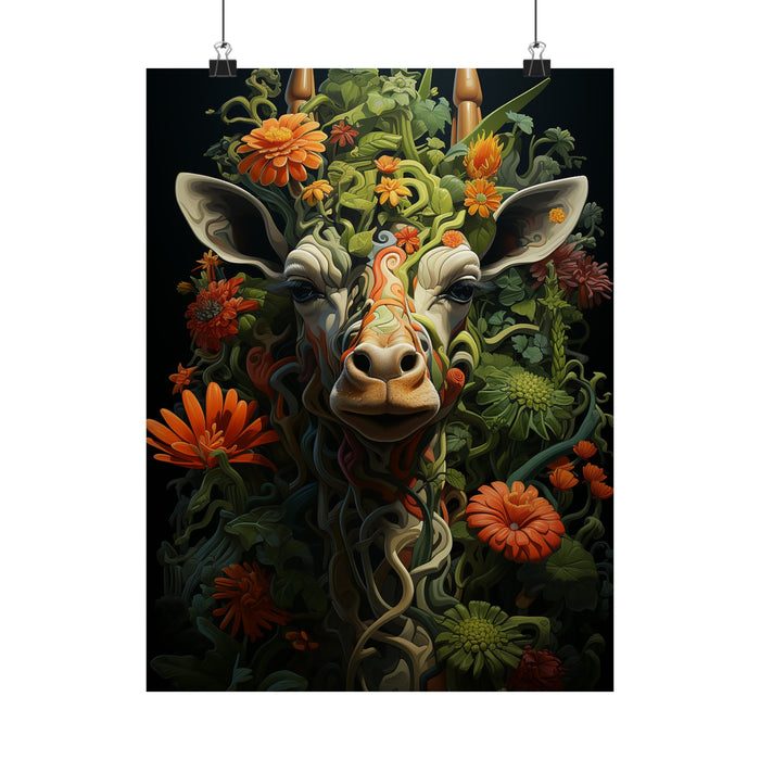 Giraffe image art for printing. Giraffe in truly exotic style - Matte Vertical Posters - Vermont Country Digital