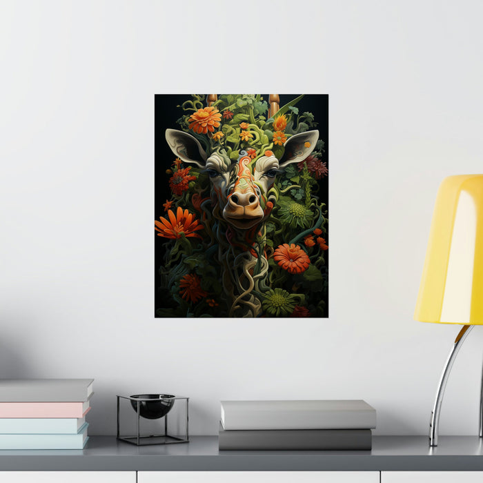 Giraffe image art for printing. Giraffe in truly exotic style - Matte Vertical Posters - Vermont Country Digital