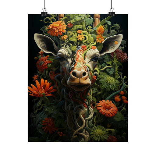 Giraffe image art for printing. Giraffe in truly exotic style - Matte Vertical Posters - Vermont Country Digital