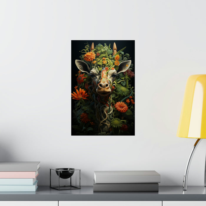 Giraffe image art for printing. Giraffe in truly exotic style - Matte Vertical Posters - Vermont Country Digital