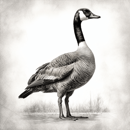 Goose - black and white ai image of goose digital image for download - Vermont Country Digital