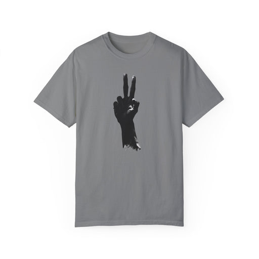 Hand raised in Peace symbol - Unisex Garment-Dyed T-shirt - Vermont Country Digital