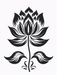 Lotus Flower - Black and white stencil of Lotus flower. Arts, crafts, tattoo ideas. PNG,SVG,JPG images for instant download. - Vermont Country Digital