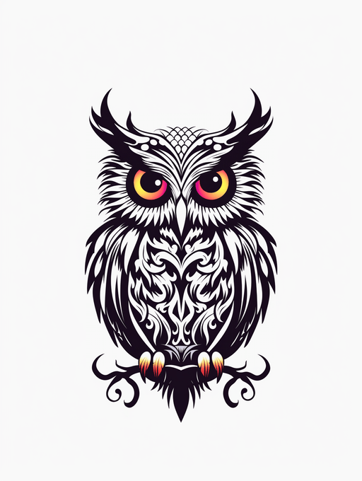 Owl Image - Stenciled Owl on White. Graphic arts and crafts - Vermont Country Digital